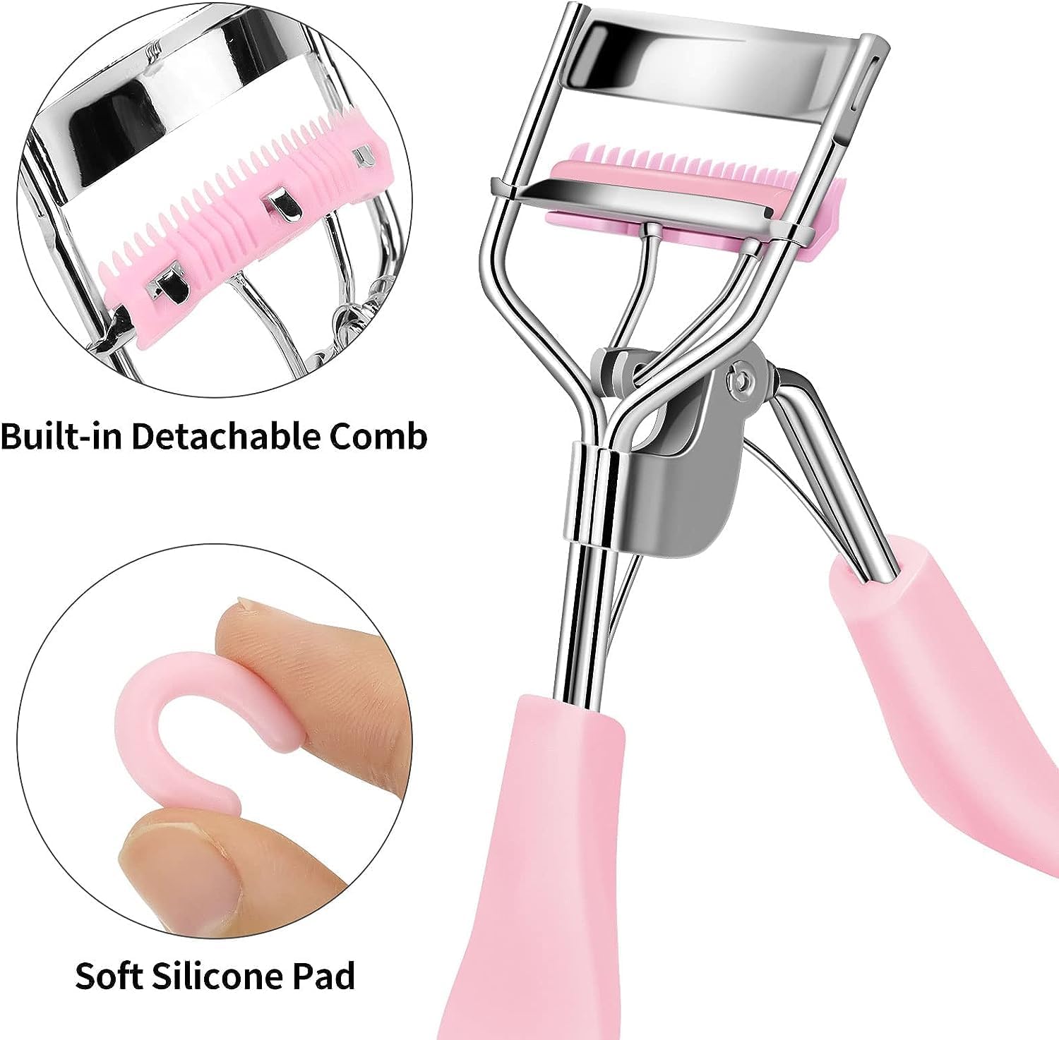 Generic Eyelash Curler Professional Practical Makeup Cosmetic Tool  with a soft Pad for Girls and Women(Pink)