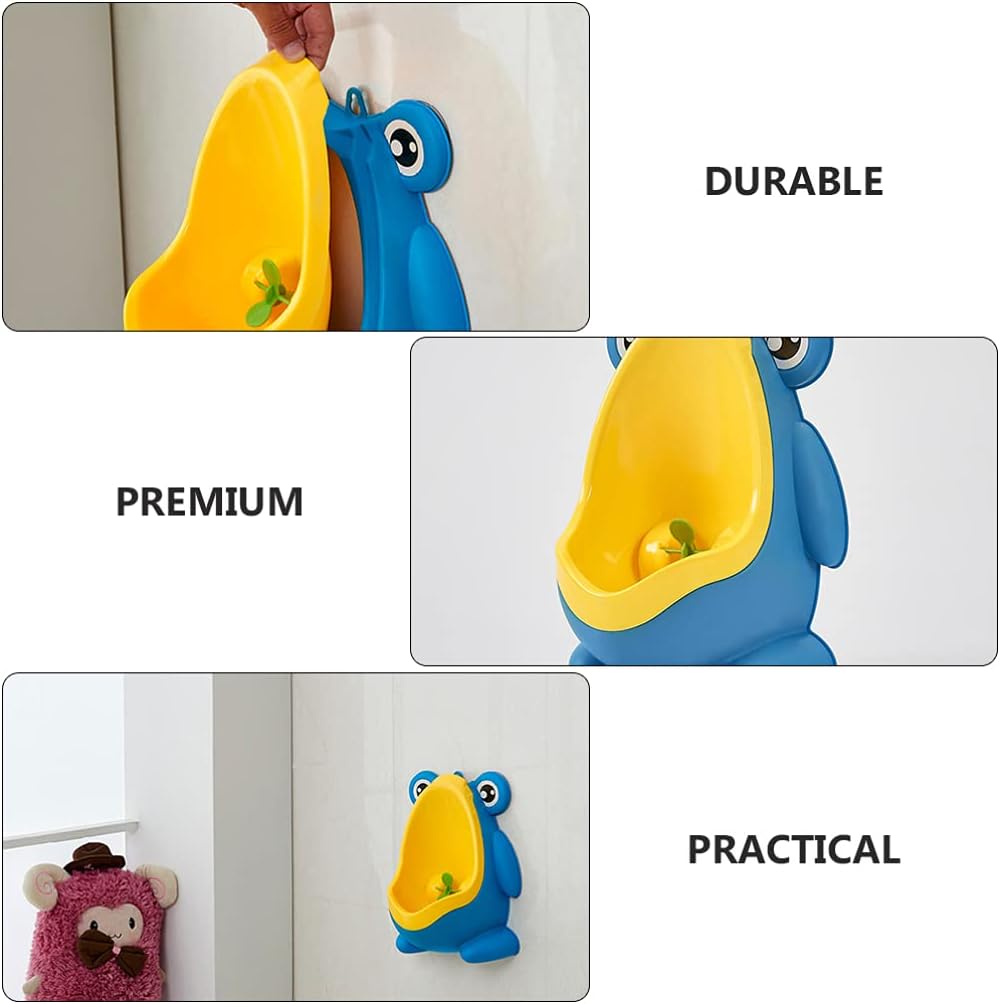 Standing Pee Toilet Potty Training Urinal Boy Children Standing Potty Toilet Frog Style Toddler Toilet Wall Mounted Bathroom Pee Trainer Blue Cartoon Animal Potty
