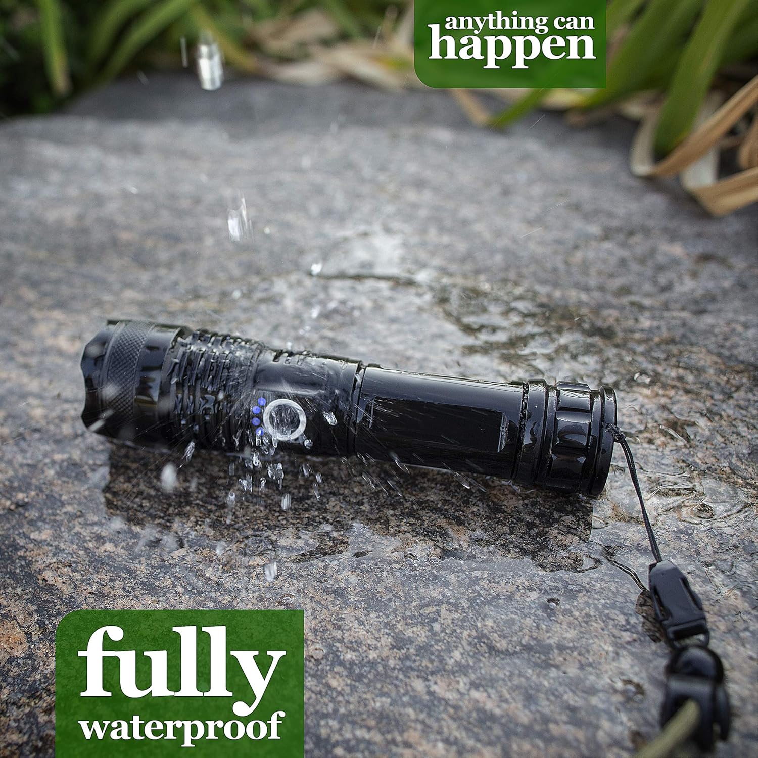 P50 Flashlight 19W 4000lm Super Bright Tactical Flashlight 5 Modes Zoomable Water Resistant Day White Light USB Rechargeable 26650 Battery Included
