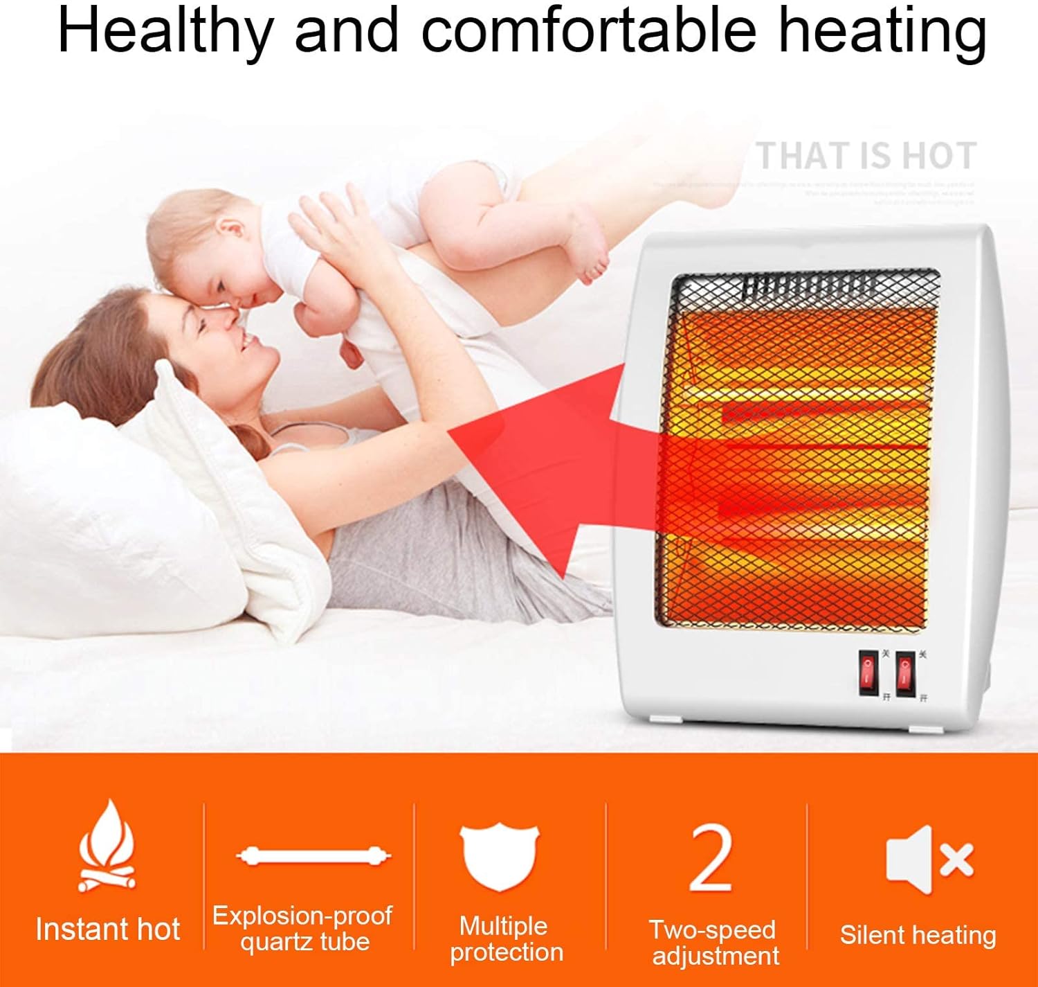 Infrared heater | Carbon Radiant Heater For Terrace | Outdoor Patio Heater For Balcony for Ice Fishing Backpacking Hiking Hunting Survival Emergency | Room heater