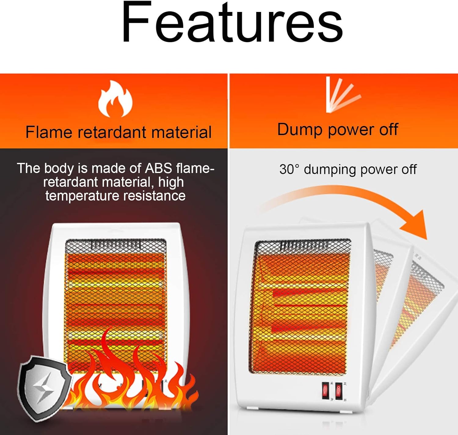 Infrared heater | Carbon Radiant Heater For Terrace | Outdoor Patio Heater For Balcony for Ice Fishing Backpacking Hiking Hunting Survival Emergency | Room heater
