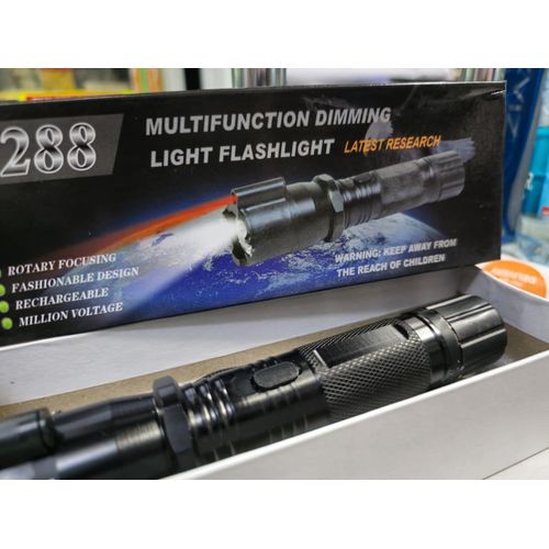 Metal Alloy Body LED Portable Rechargeable Flashlight Torch for Emergency use, 3 in 1 Hand held Tactical Torch Light Outdoor,Indoor-Super Bright Long Distance Beam Range with tazer and laser pointer