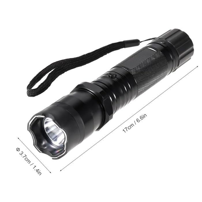 Metal Alloy Body LED Portable Rechargeable Flashlight Torch for Emergency use, 3 in 1 Hand held Tactical Torch Light Outdoor,Indoor-Super Bright Long Distance Beam Range with tazer and laser pointer