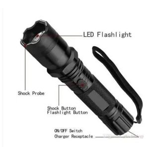 Metal Alloy Body LED Portable Rechargeable Flashlight Torch for Emergency use, 3 in 1 Hand held Tactical Torch Light Outdoor,Indoor-Super Bright Long Distance Beam Range with tazer and laser pointer