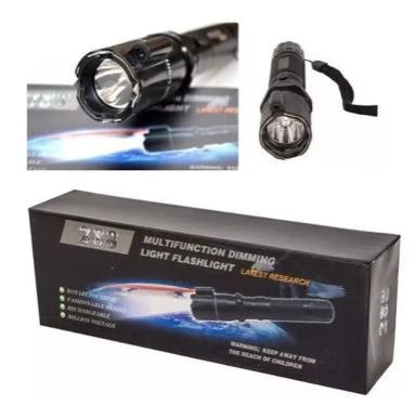 Metal Alloy Body LED Portable Rechargeable Flashlight Torch for Emergency use, 3 in 1 Hand held Tactical Torch Light Outdoor,Indoor-Super Bright Long Distance Beam Range with tazer and laser pointer