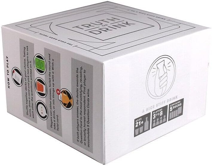 Truth or Drink Card Game The Famous Social Media Game for Parties and Game Nights, Unraveling Secrets with Cheerful Personal Questions White