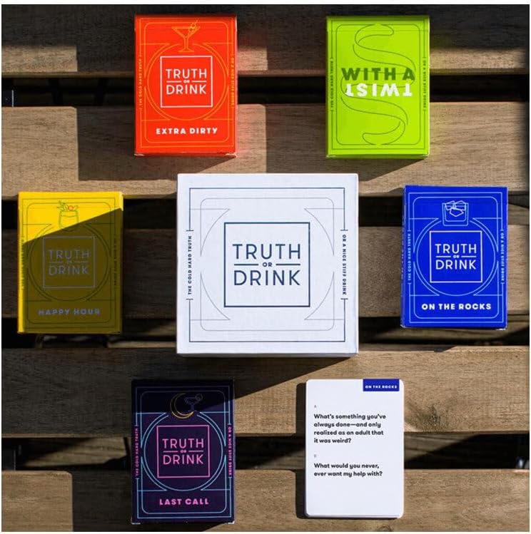 Truth or Drink Card Game The Famous Social Media Game for Parties and Game Nights, Unraveling Secrets with Cheerful Personal Questions White