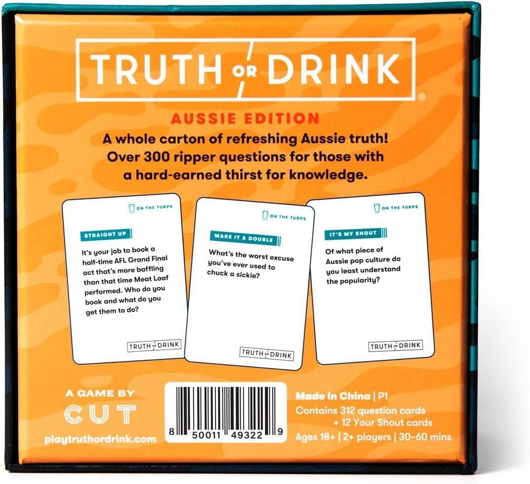 Truth or Drink Card Game The Famous Social Media Game for Parties and Game Nights, Unraveling Secrets with Cheerful Personal Questions White