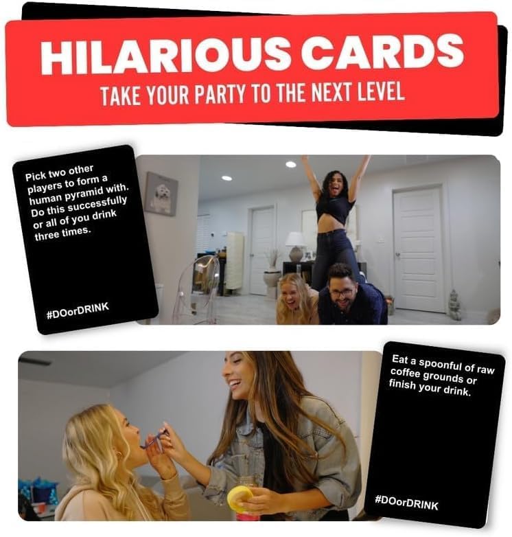 Do or Drink Drinking Card Games for Adults - Fun Adult Games for Game Night & Parties - 21st Birthday Gift & Bachelorette Party Games with350 Cards & 175 Challenges That Will Get You Drinking