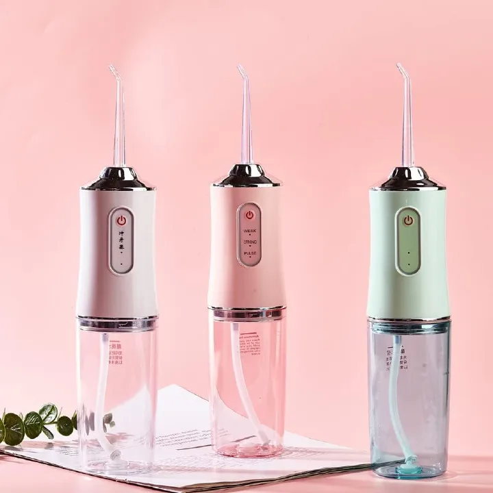 Water Flosser Cordless, Dental Oral Irrigator - 220ml Portable and Rechargeable IPX7 Waterproof 3 Modes Water Flosser with Cleanable Water Tank for Home and Travel, Braces & Bridges Care