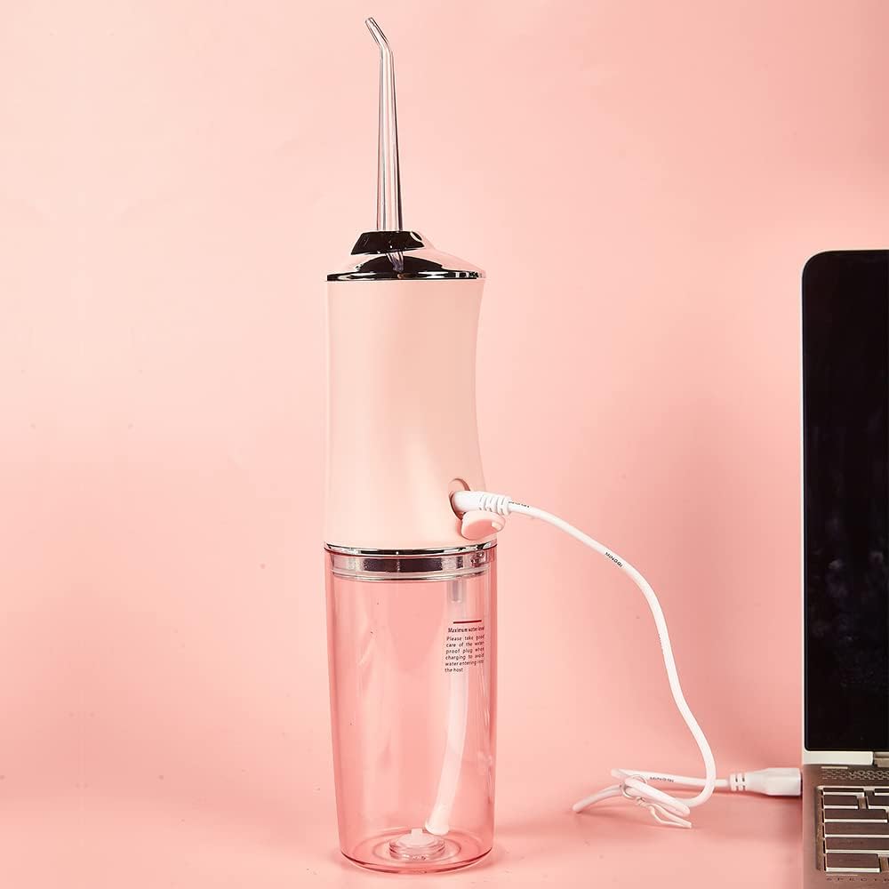 Water Flosser Cordless, Dental Oral Irrigator - 220ml Portable and Rechargeable IPX7 Waterproof 3 Modes Water Flosser with Cleanable Water Tank for Home and Travel, Braces & Bridges Care