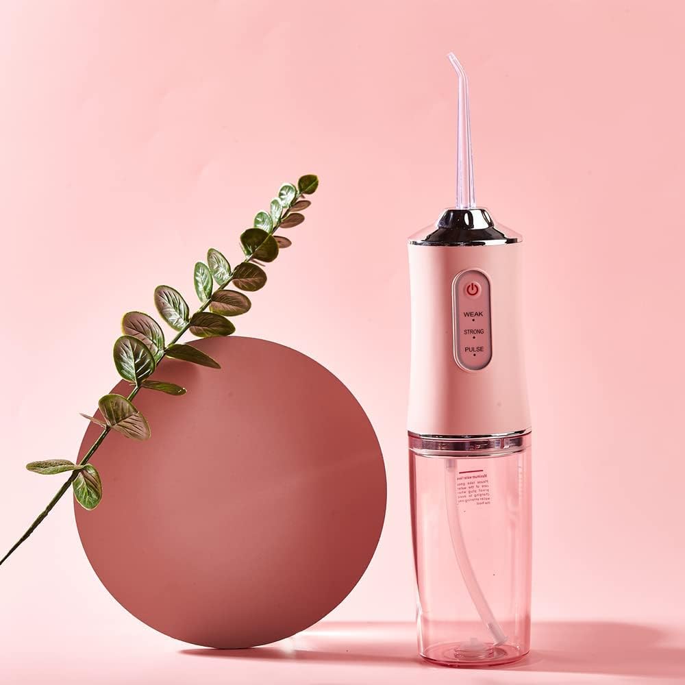 Water Flosser Cordless, Dental Oral Irrigator - 220ml Portable and Rechargeable IPX7 Waterproof 3 Modes Water Flosser with Cleanable Water Tank for Home and Travel, Braces & Bridges Care