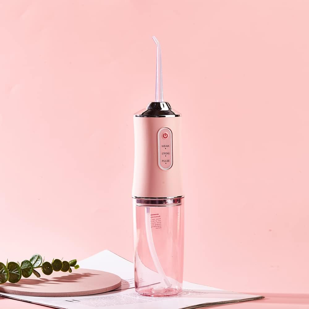 Water Flosser Cordless, Dental Oral Irrigator - 220ml Portable and Rechargeable IPX7 Waterproof 3 Modes Water Flosser with Cleanable Water Tank for Home and Travel, Braces & Bridges Care