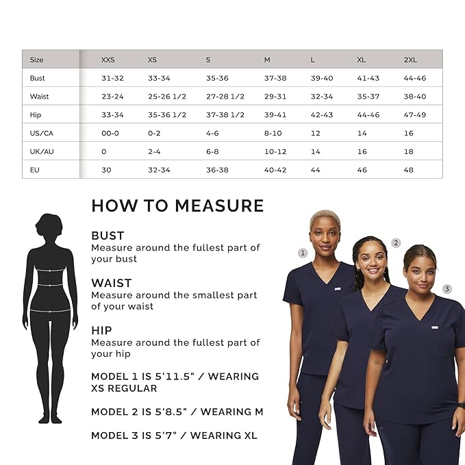 Medical Scrubs, Scrubs Set 2 Piece Nurse Uniforms V Neck Scrubs tops & Pocket Pants Matching Workwear Sets | Classic Scrubs Sets Stretch waist V-Neck Top and Pants Nurse Uniforms Workwear Outfits