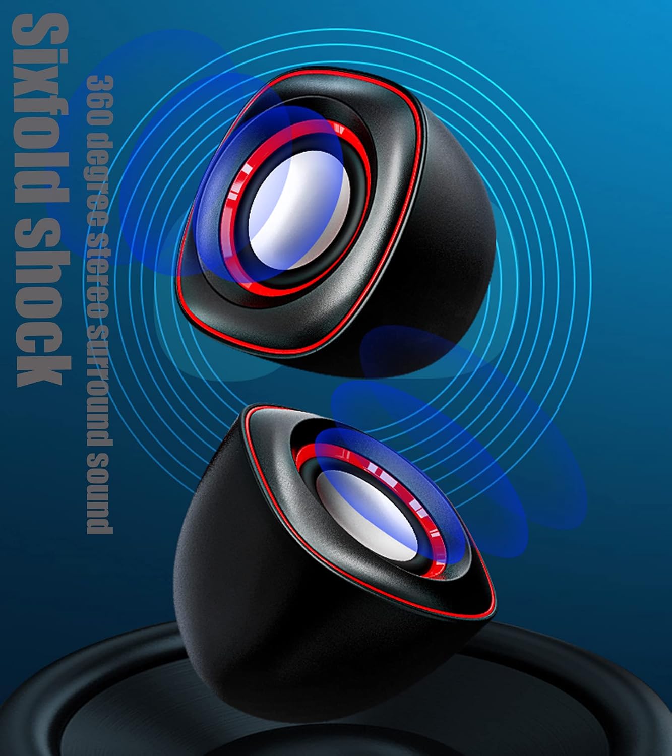 Computer Speakers, PC Speakers, Computer Speakers for Desktop 2.0 USB-Powered Mini Computer Speaker with Subwoofer, USB Speakers for Pcs and Laptops, Speakers for PC