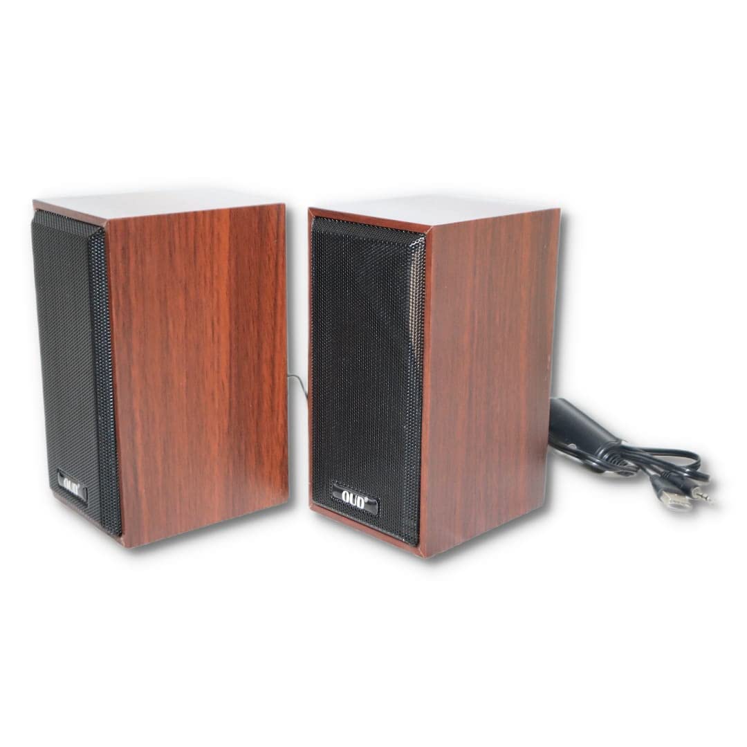 Wooden theme 2pcs Computer Speakers,  2 PC Speakers,  Rectangular Computer Speakers for Desktop 2.0 USB-Powered Mini Computer Speaker with Subwoofer, USB Speakers for Pcs and Laptops, Speakers for PC
