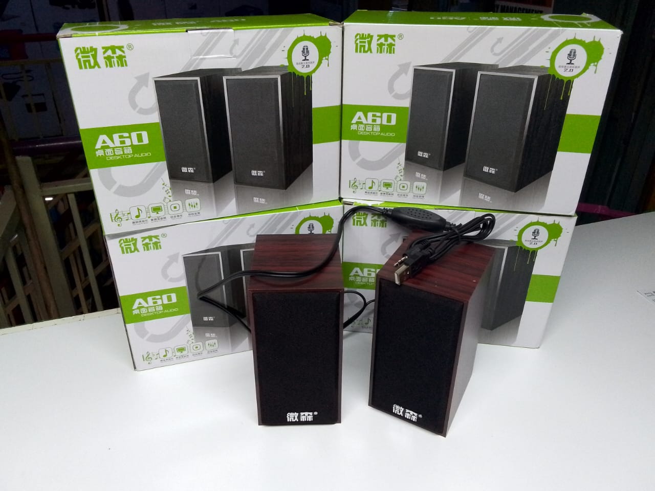 Wooden theme 2pcs Computer Speakers,  2 PC Speakers,  Rectangular Computer Speakers for Desktop 2.0 USB-Powered Mini Computer Speaker with Subwoofer, USB Speakers for Pcs and Laptops, Speakers for PC