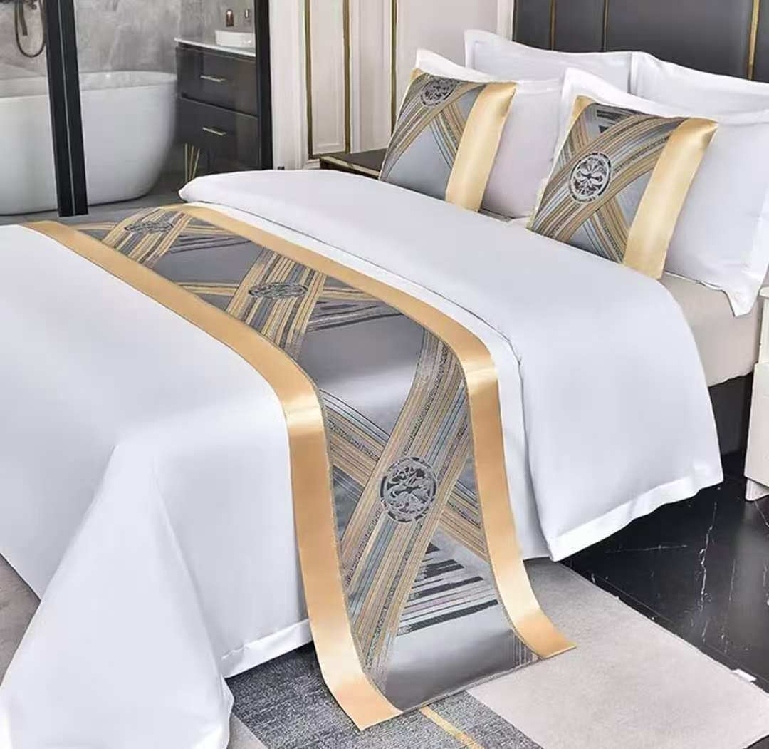 Bed Runner Scarf, Luxurious Retro Modern Style Room Decor, Washable Soft Dustproof Bed Protector Scarves able Flag Picnic Blanket, for Bedroom Hotel Wedding Room