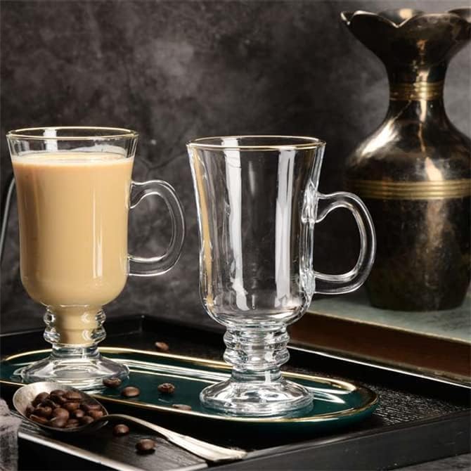 Premium Glass Coffee Mug Tea Cups 230 ML, Transparent, Glass Cups Set for Tea, Coffee, Green Tea, Herbal Tea, Lemon Tea, Milk Cup, Hot/Cold Drinks Cups Set of (6)