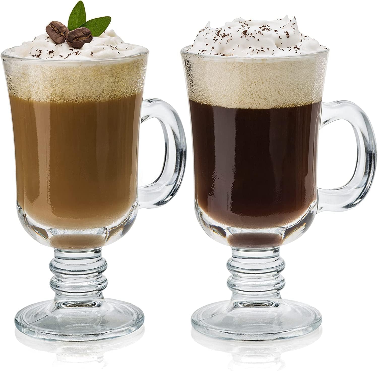 Premium Glass Coffee Mug Tea Cups 230 ML, Transparent, Glass Cups Set for Tea, Coffee, Green Tea, Herbal Tea, Lemon Tea, Milk Cup, Hot/Cold Drinks Cups Set of (6)