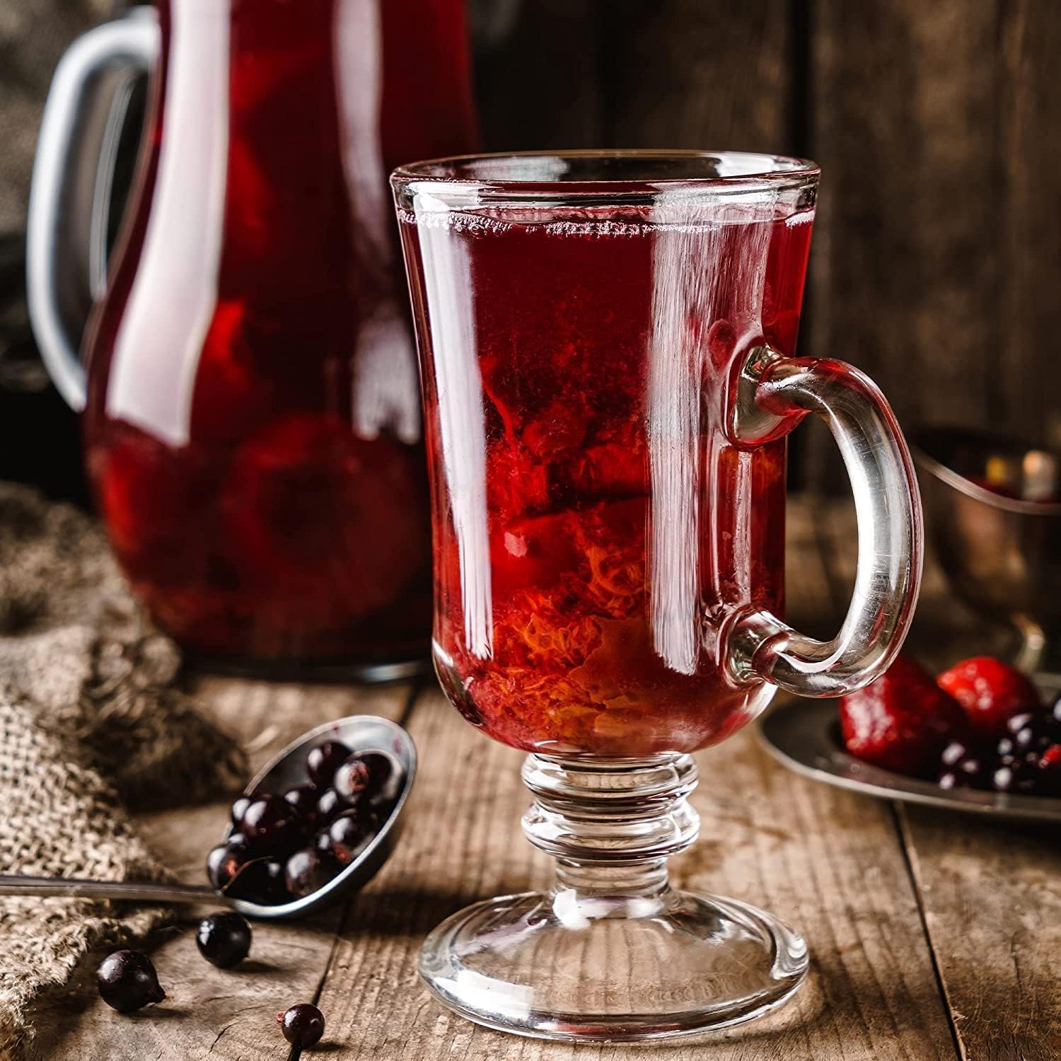 Premium Glass Coffee Mug Tea Cups 230 ML, Transparent, Glass Cups Set for Tea, Coffee, Green Tea, Herbal Tea, Lemon Tea, Milk Cup, Hot/Cold Drinks Cups Set of (6)