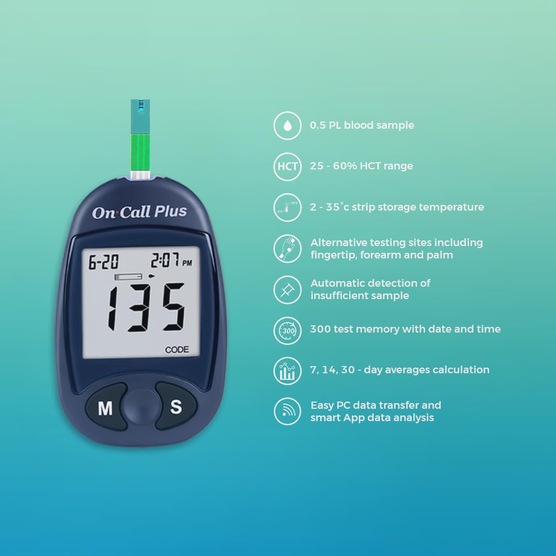On Call Blood Glucose Test Kit – Accurate Sugar Level Monitoring with Glucometer