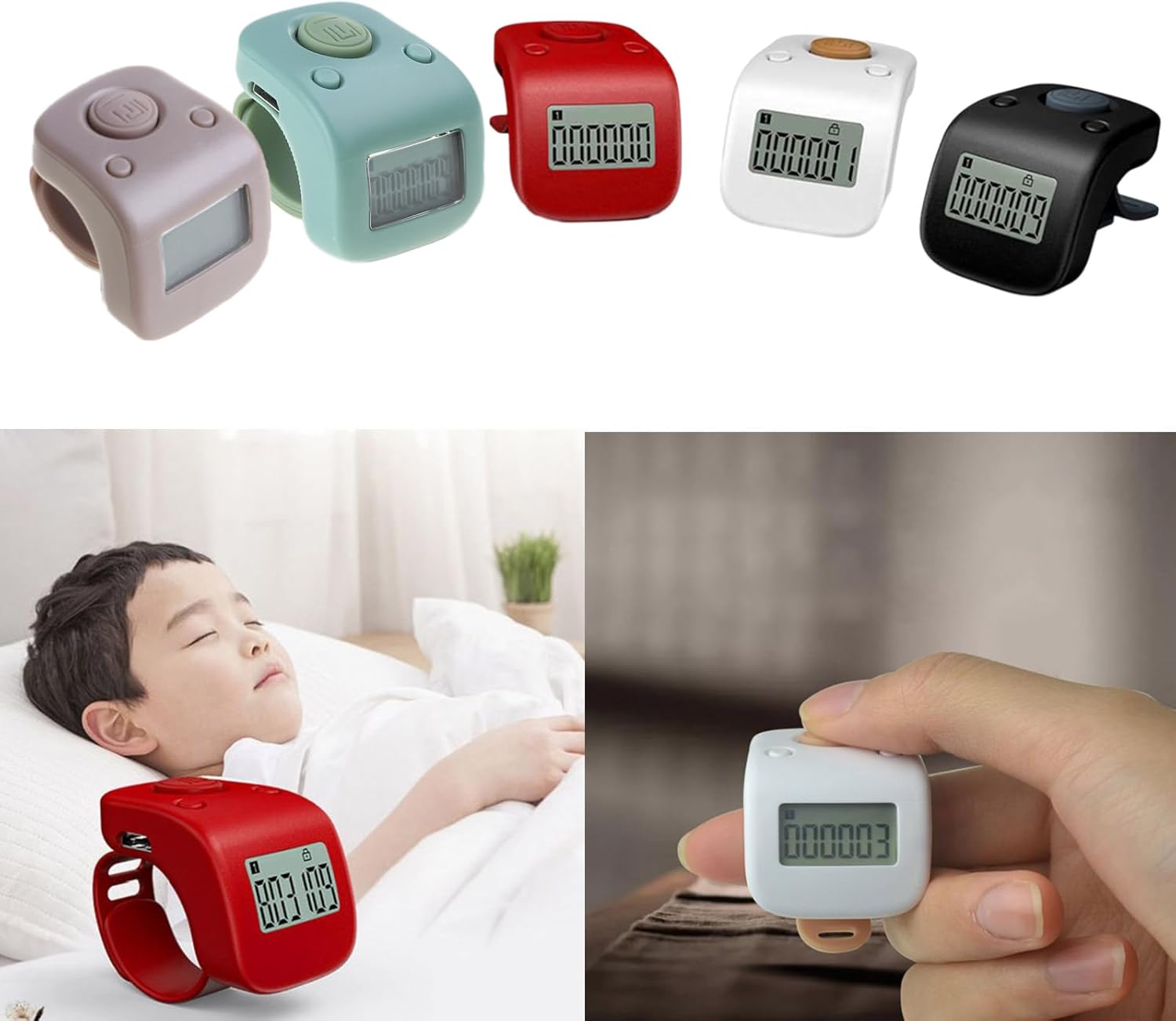 Digital LCD Counter Rechargeable Counter 6 Channel Counting 6 Digit Beads Prayer Counter