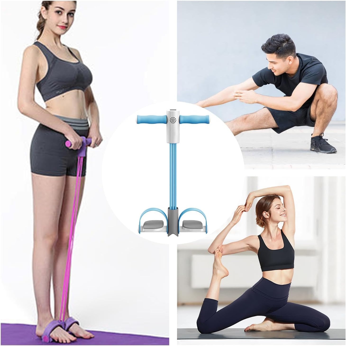 Workout Pedal Puller - Resistance Band | Puller Strength Training Sit Up | Tension Rope Fitness Equipment | Comfortable Exercise Band, Smart Sit Up Training Device with 6 Tubes for Exercises