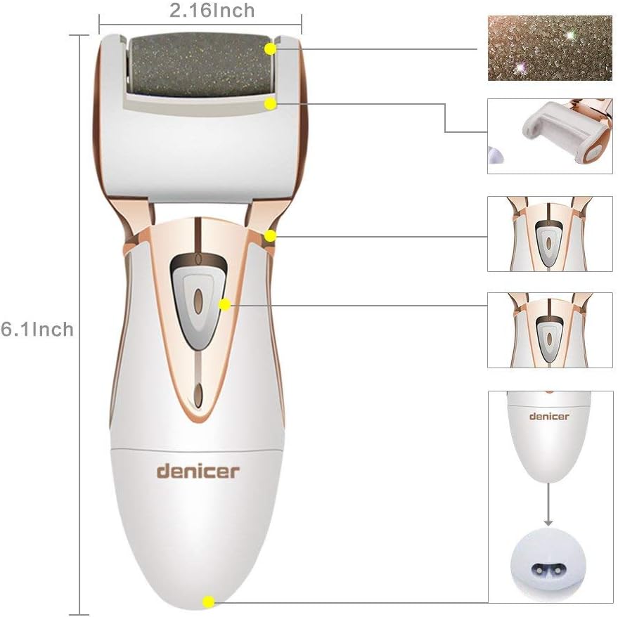 Electronic Pedicure Foot File Professional Rechargeable Callus Remover Machine Corn Removal Foot Care Tool to Remove Dry, Hard Skin