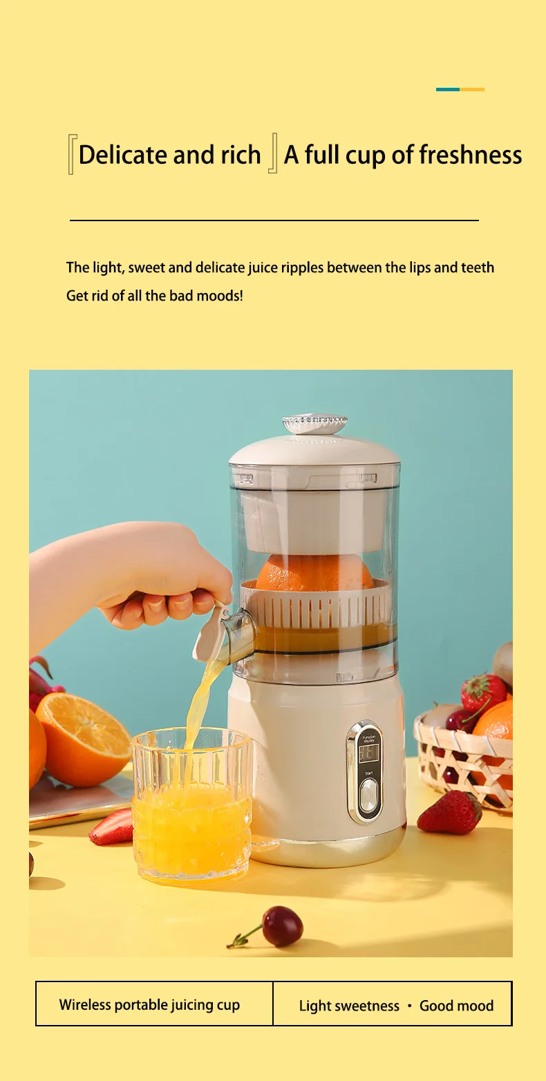 Rechargeable Citrus Juicer, Orange Juicer Squeezer, Juicer, Wireless Portable Juicer Blender with USB Charging Electric Fruit Juicer Machine for Travel & Kitchen Purpose