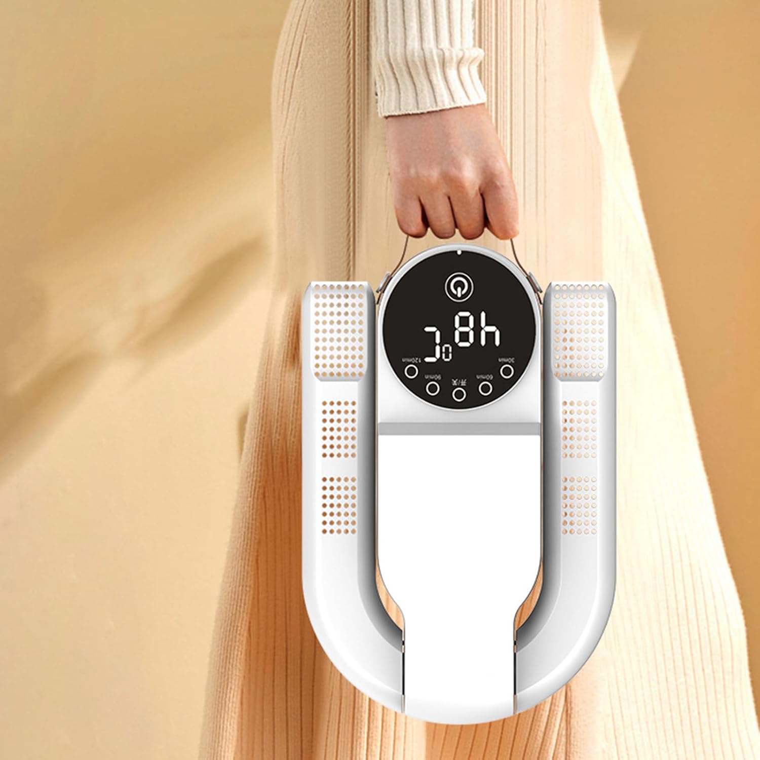 Shoe Dryer, Boot Dryer for Work Shoes, Portable Boot Dryer, 360° Heat Dissifting Boots Warmer, Adjustable Shoe Dryer with LED Display, Foldable Glove Dryer Boots Warmer