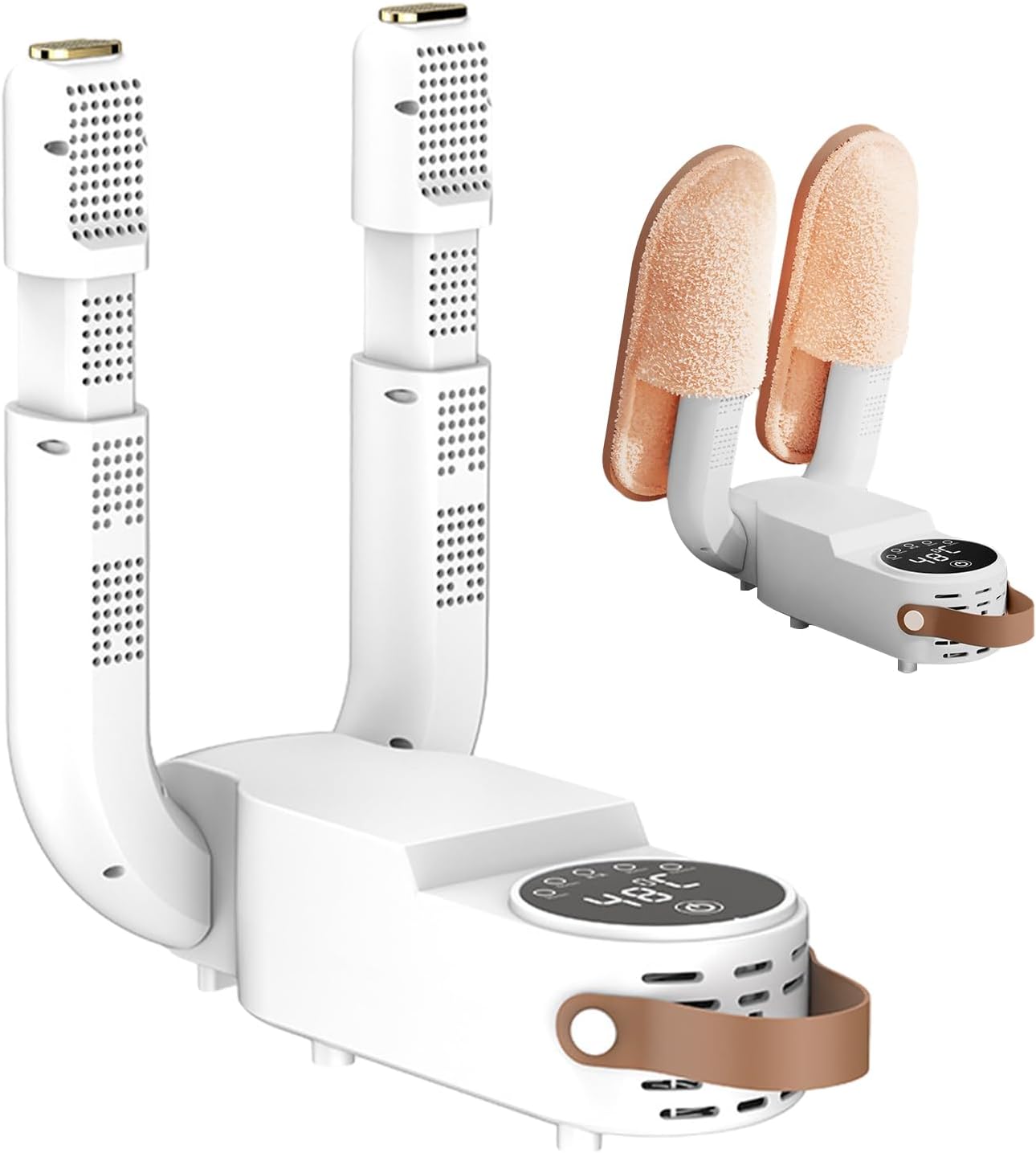 Shoe Dryer, Boot Dryer for Work Shoes, Portable Boot Dryer, 360° Heat Dissifting Boots Warmer, Adjustable Shoe Dryer with LED Display, Foldable Glove Dryer Boots Warmer