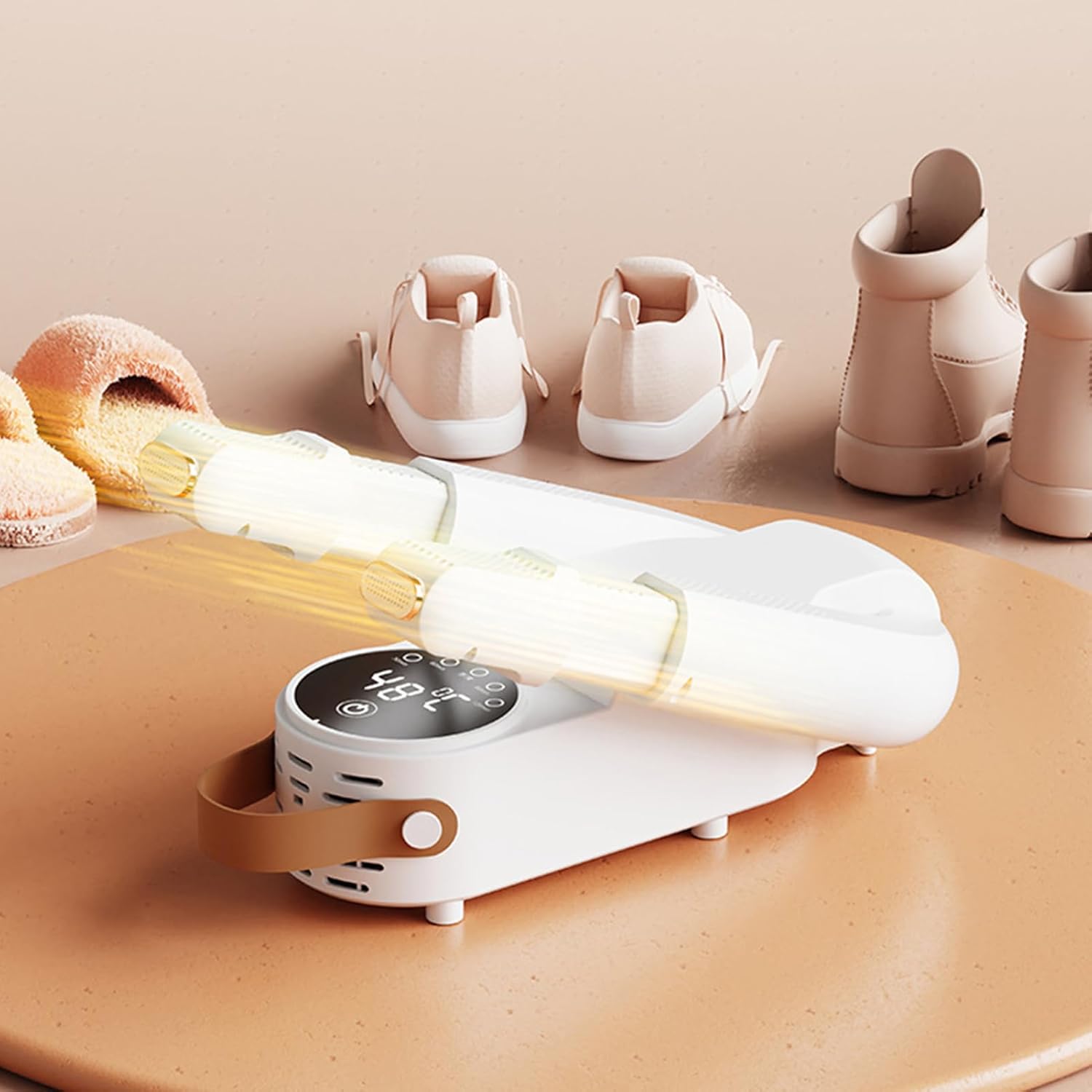 Shoe Dryer, Boot Dryer for Work Shoes, Portable Boot Dryer, 360° Heat Dissifting Boots Warmer, Adjustable Shoe Dryer with LED Display, Foldable Glove Dryer Boots Warmer