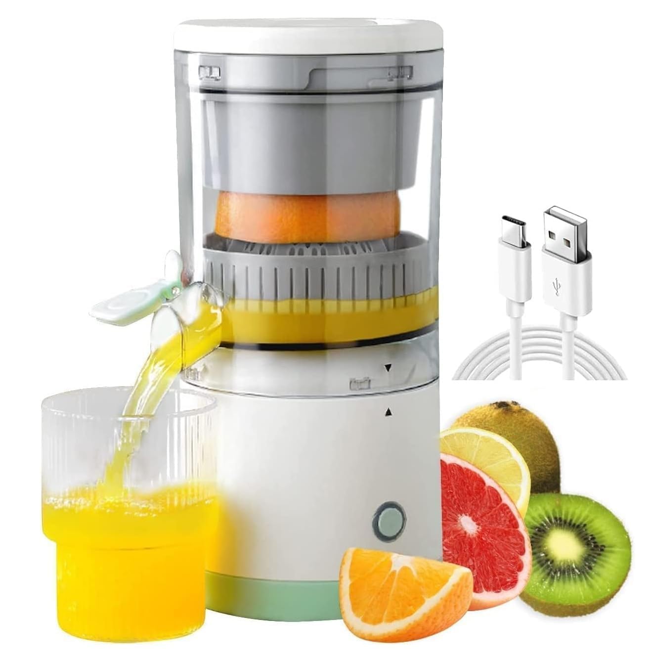 Electric Orange Juicer Machine, Wireless Citrus Press Juicer, Manual Juice Maker, Instant Juice Machine For Fruit, 200ML Capacity - 45W Mini Portable Juicers