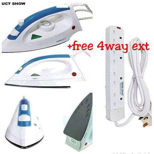 Scarlet Non-Stick Steam Iron Box Plus Free Power Extension