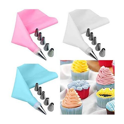 6pcs Nozzle +1pc Reusable Silicon Piping Bag