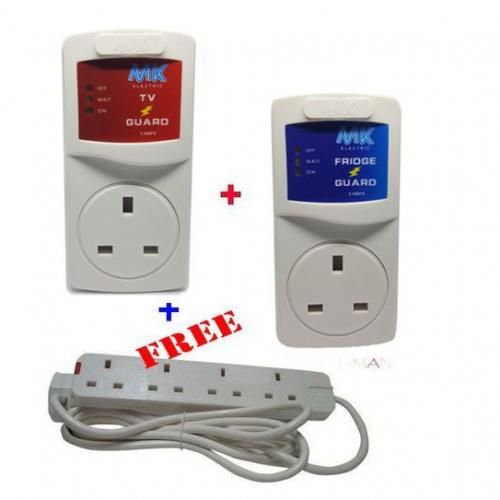 Mk Electric TV Guard + FRIDGE Guard + A FREE 4 Way Extention