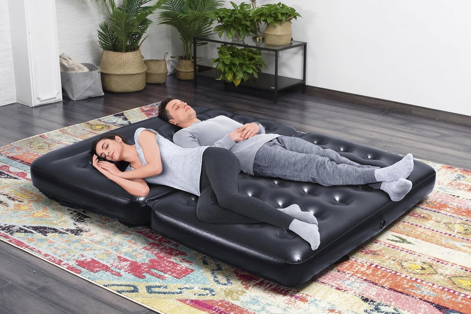 Bestway Inflatable Sofa Premium 5-in-1 Air Couch Double Sofa to Double Bed - Blow up Portable Sofa bed