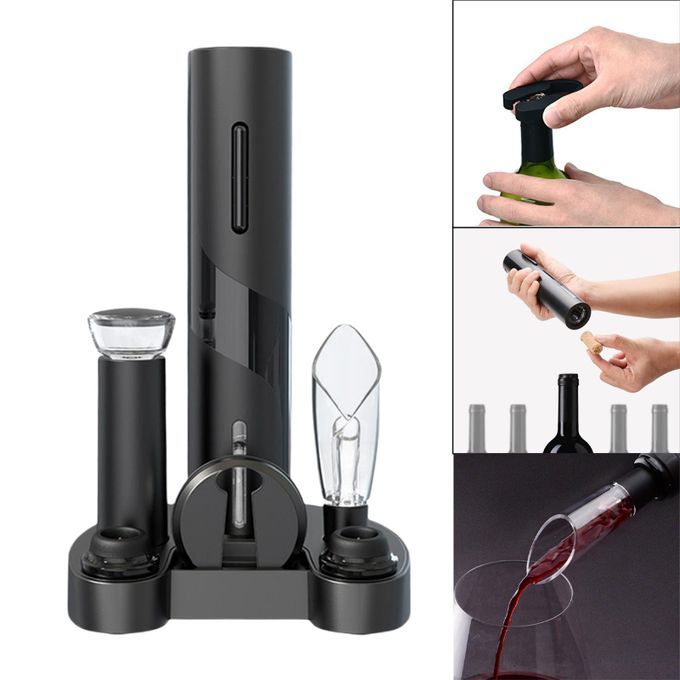 Electric Wine Opener Automatic Corkscrew Wine Beer Opener battery operated Bottle Opener Foil Opener Kitchen Bar Opener, with stand
