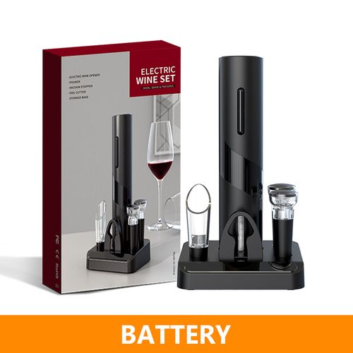 Electric Wine Opener Automatic Corkscrew Wine Beer Opener battery operated Bottle Opener Foil Opener Kitchen Bar Opener, with stand