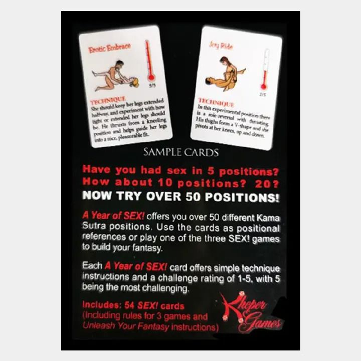 Adult Sexual Position Card Bedroom Battle Card Fantasies Possible Sexual Positions Playing A Year Of Sex for Adult Sexy Game Cards Sets For Couple Sex Toys Cards collectible          
Adult Card Game