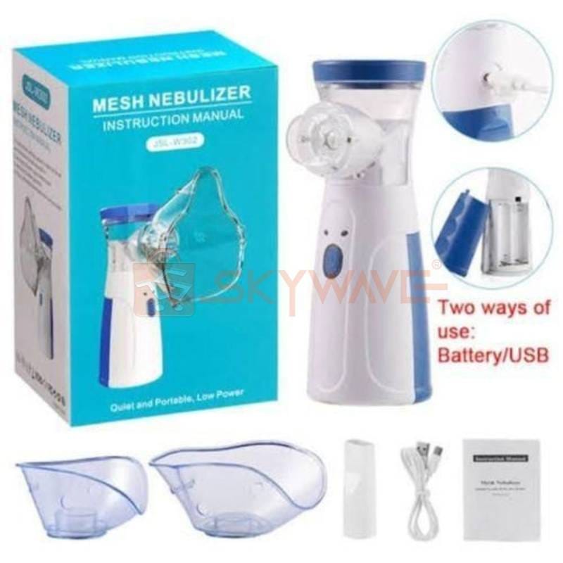 Mesh Nebulizer  it's portable ,   for Adults & Kids, Handheld Nebuliser Machine with 2 Masks, 1 Mouth piece & Usb, Cool Mist hailer for Cold & Cough, Breathing Problems