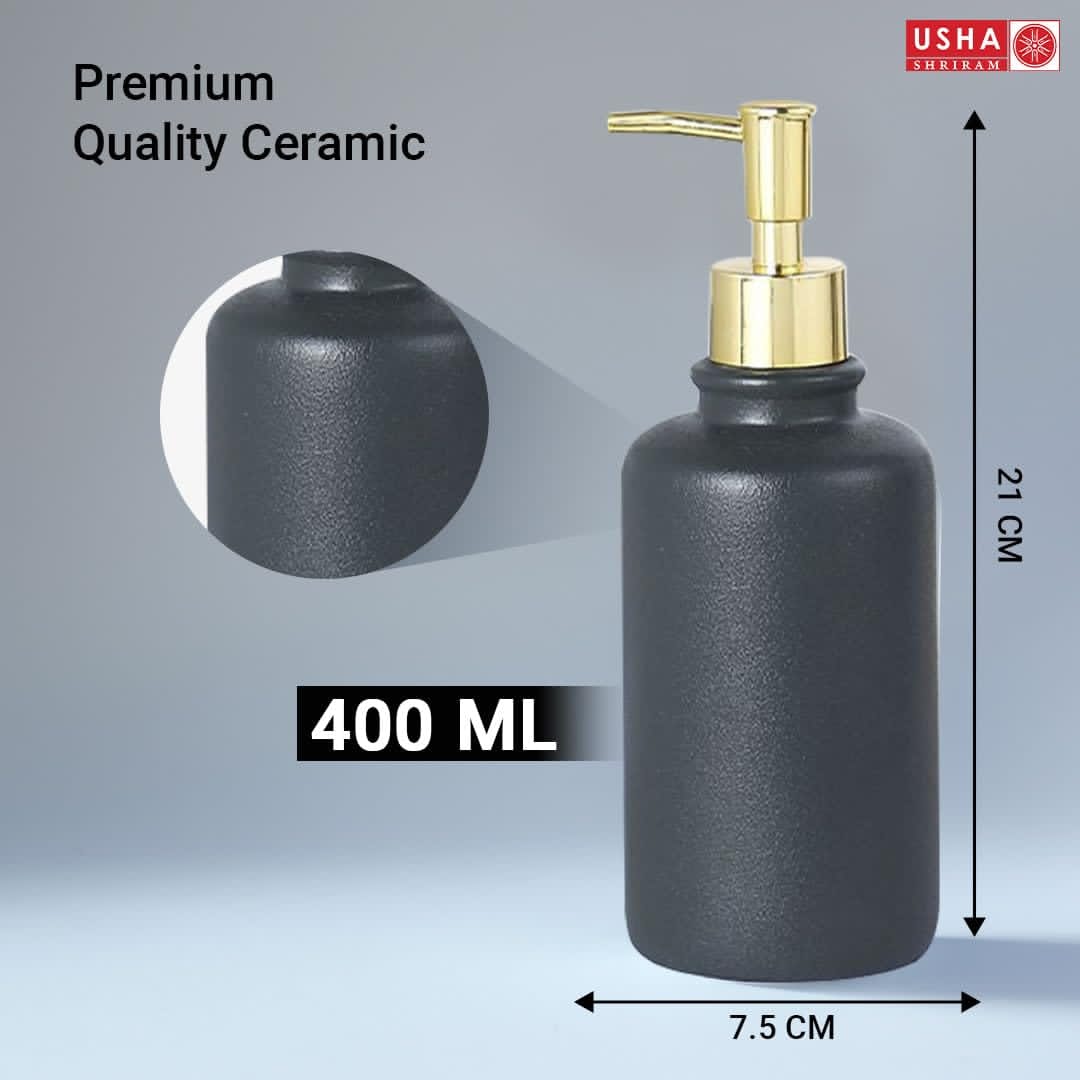 Ceramic glass 400ml single lotion soap dispenser with Finish Liquid Handwash Soap Dispenser with Pump for Bathroom | Handwash Dispenser for Kitchen | Bathroom Accessories                             .