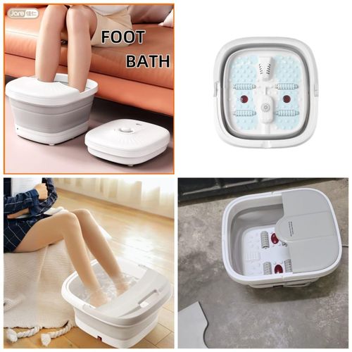 High quality portable silicon folding electric foot bath foot massage machine now available in grey and pink                                                                                           .