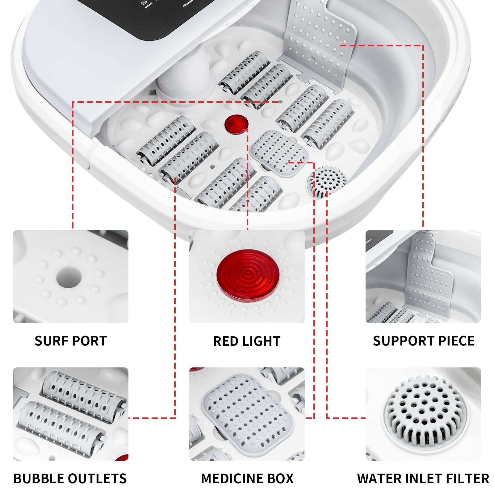 High quality portable silicon folding electric foot bath foot massage machine now available in grey and pink                                                                                           .