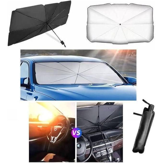 Car dashboard umbrella sunvisor windscreen cover Foldable Car Sunset Umbrella Cover UV Block Car Front Window Protection Yourself and Car Summer Heat Protector                                        .