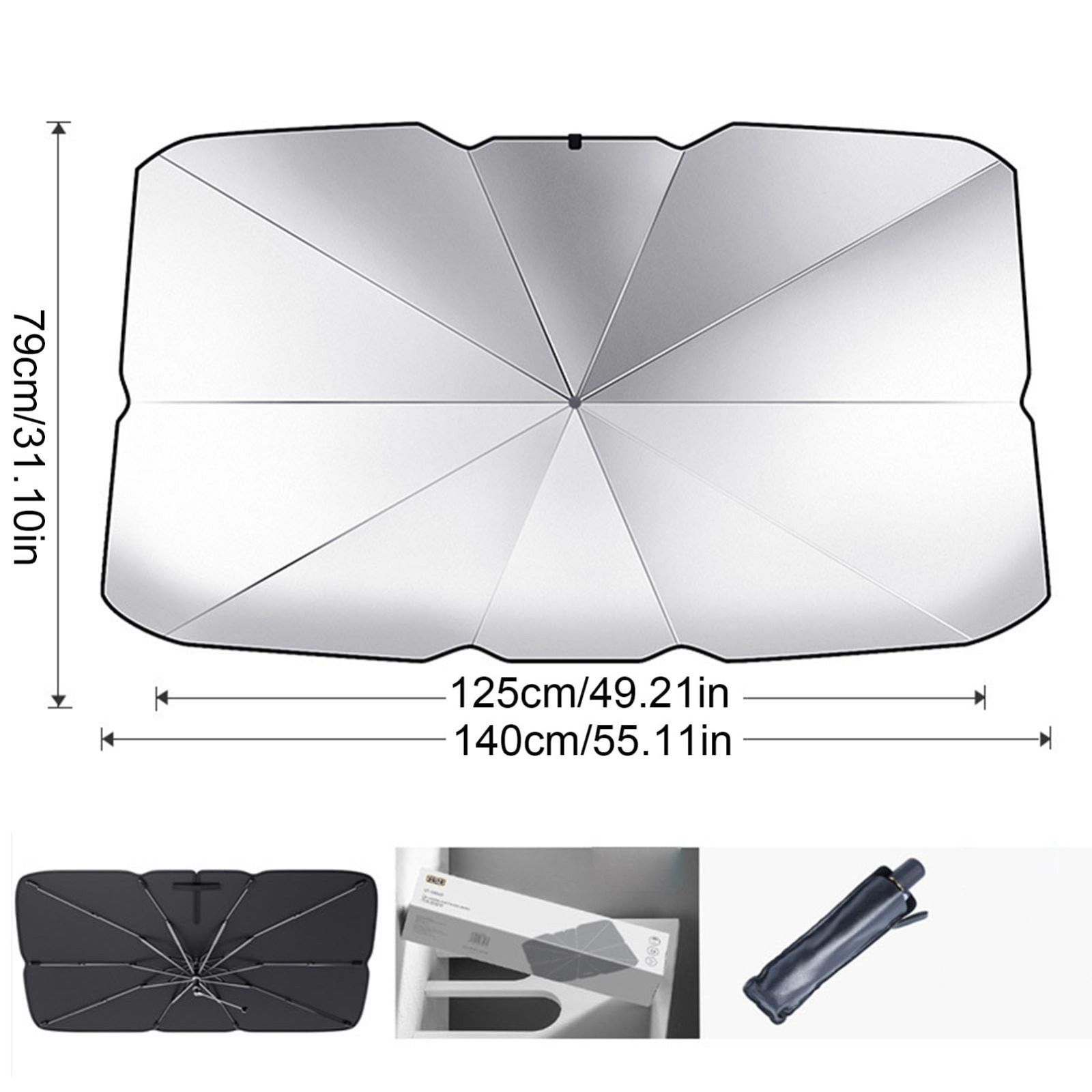 Car dashboard umbrella sunvisor windscreen cover Foldable Car Sunset Umbrella Cover UV Block Car Front Window Protection Yourself and Car Summer Heat Protector                                        .