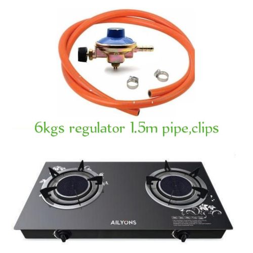 AILYONS Glass Top Infrared Burner, 6 Kgs Regulator, 1.5m Pipe and 2 Clips