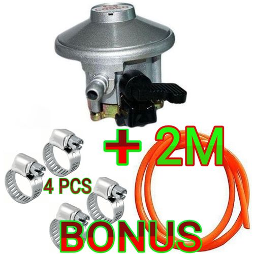 13KG Gas Cylinder Regulator + FREE GAS Cylinder Pipe & Safety Clips