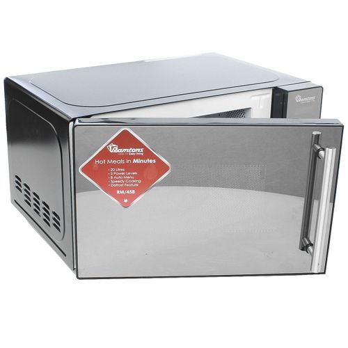 Ramtons RM/458 - Digital Glass Microwave, 700W - 20L -Black & Silver